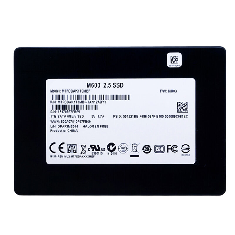 Mfemale MLC-Disque Dur SSD de 2.5 Pouces, 1 To, Compatible avec Ordinateur Portable, CRUCIAL