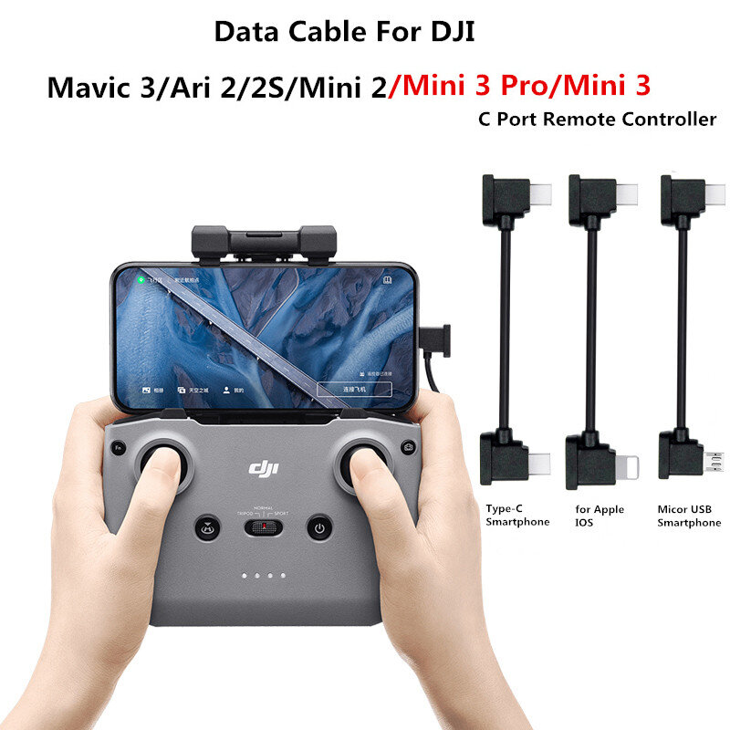Cable de datos para Dron DJI RC-N1 Mavic 3/Ari 2/2S/Mini 2/MINI 3/3 PRO, microadaptador tipo C, conector de Cable para tableta y teléfono