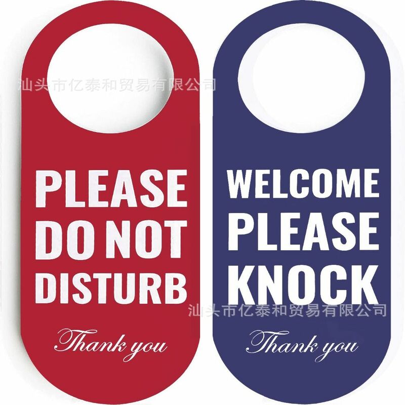 Gantungan pintu dua sisi Tag PVC desain baru tidak mengganggu tanda-tanda Tips Tag kenop pintu gantungan liontin