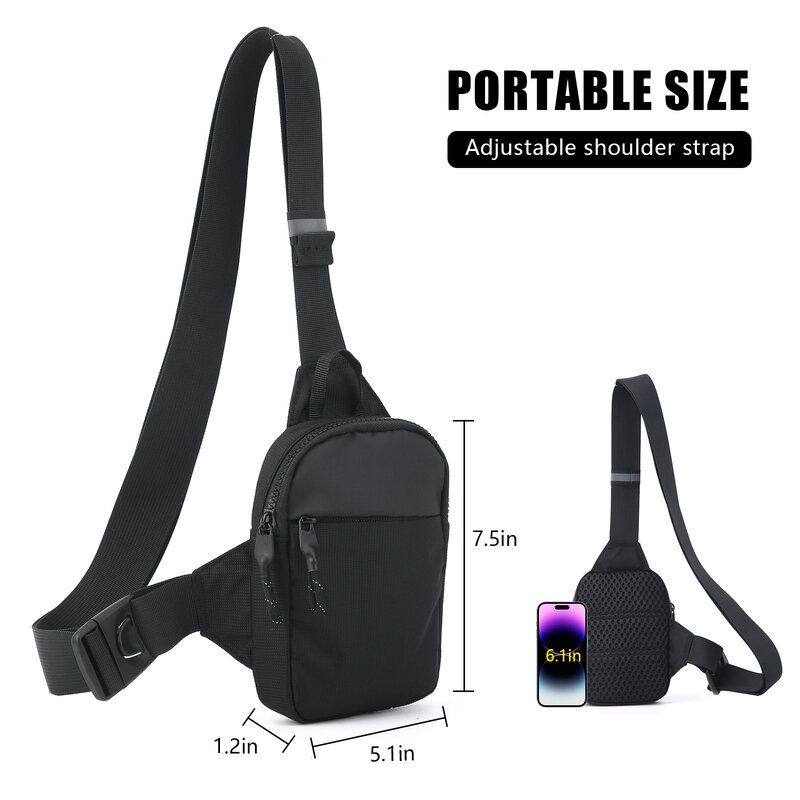 Alessia Cara Sling Bag for Men, Small Crossbody Bag Lightweight Casual Phone Chest Bag Waterproof Sling Bag for Travelling Hikin