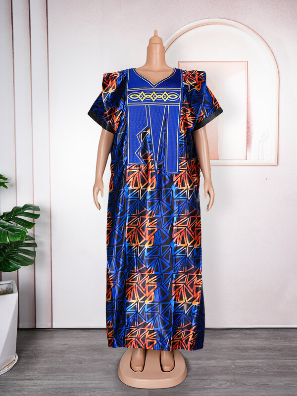 Gaun Afrika untuk wanita elegan 2024 mode Muslim Abaya Boubou Dashiki Ankara pakaian gaun malam Kaftan Abaya jubah Dubai