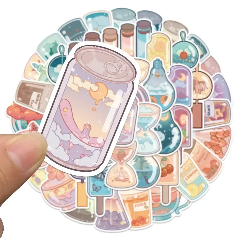 50PCS INS Style Cute Drink Graffiti Stickers Suitcases Laptops Mobile Phone Guitar Water Cup Kids Toys Decorative Stickers