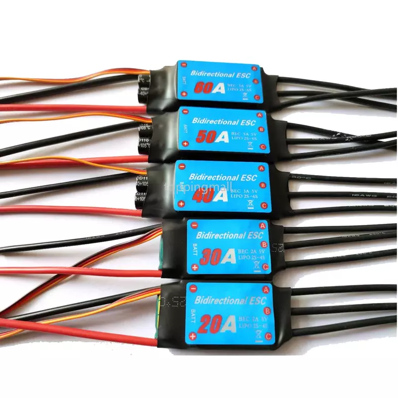 1PCS 20A/30A/40A/50A/60A Bidirectional Brushless ESC for Remote Control Ship Pneumatic Underwater Propeller RC Boat