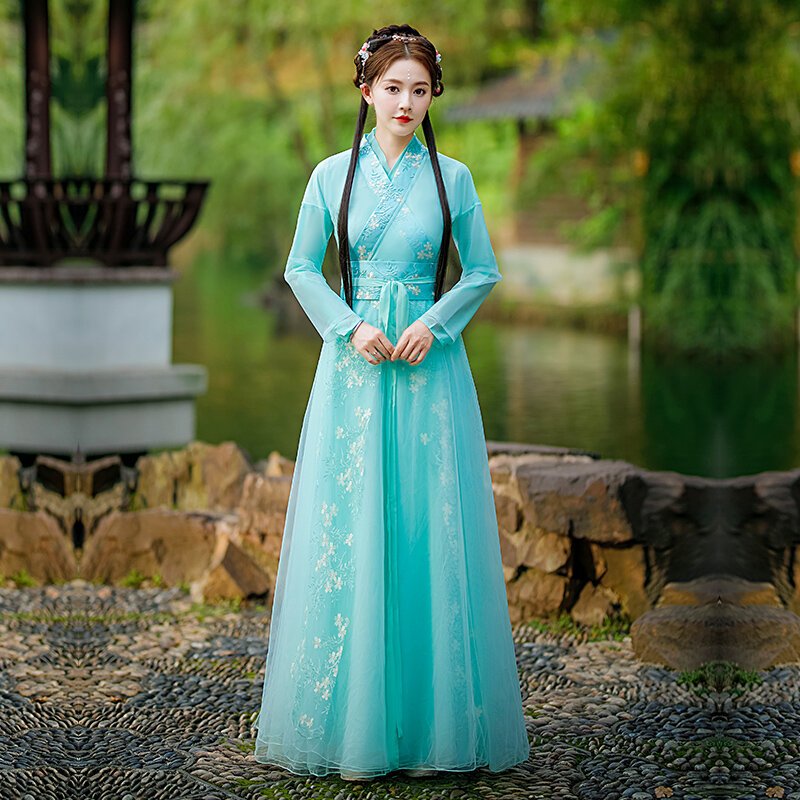 Women's Han Chinese Clothing New Ancient Costume Style Ancientry Dance Guzheng Performance