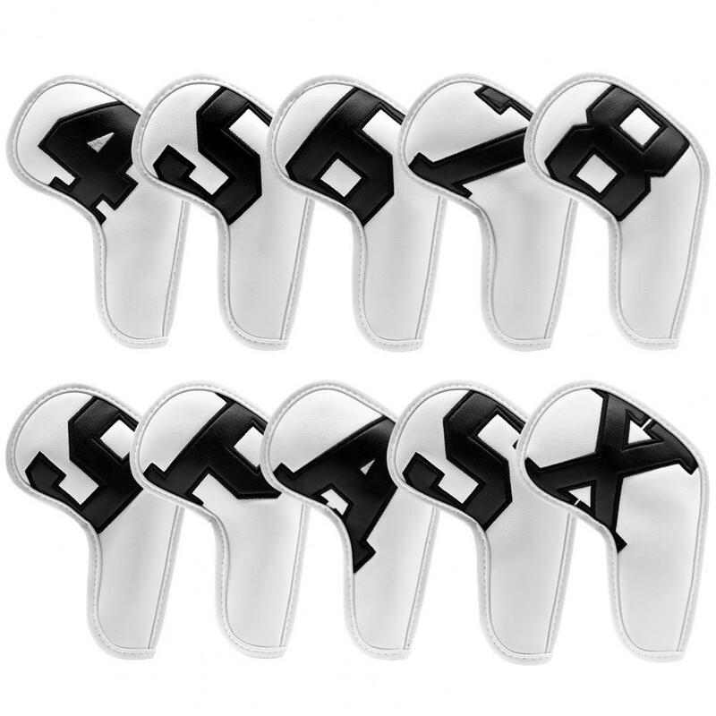 10Pcs Golf Club Cover with Number/Letter Hemming Process Anti-fouling Golf Putter Cover for Golf Club Golf Club Head Protector