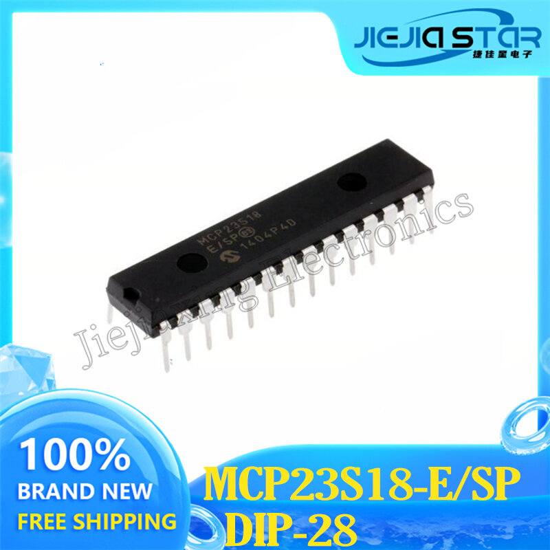IC Chip Integrated Circuit, Free Shipping, MCP23S18-E/SP, MCP23S18, DIP-28, I/O expander, 100% Original, 3-10Pcs