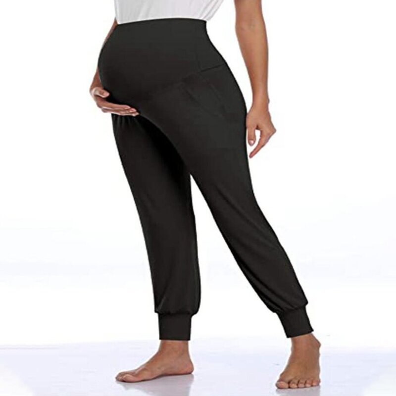 Повседневные штаны для беременных однотонные Длинные свободные штаны для беременных модные новые штаны для активного отдыха эластичная удобная одежда для беременных