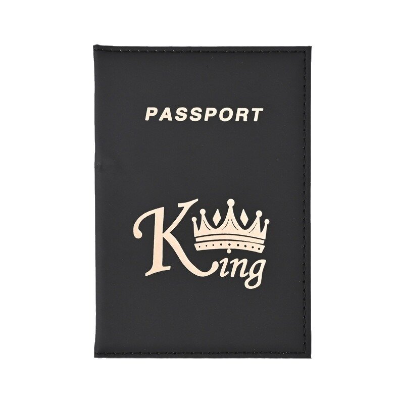 Crown Print PU Passport Covers Couple Passport Protector Passport Holder Ticket Holder ID Credit Card Holder Travel Accessories