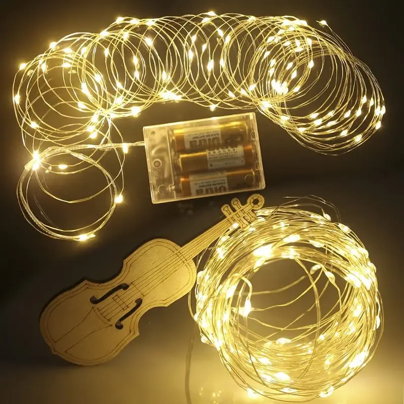 Decoração de Natal Fairy Light String, Coroa de Flores, Baixa Tensão, Bateria, USB Power Supply, Interior Luzes de suspensão, Feriado