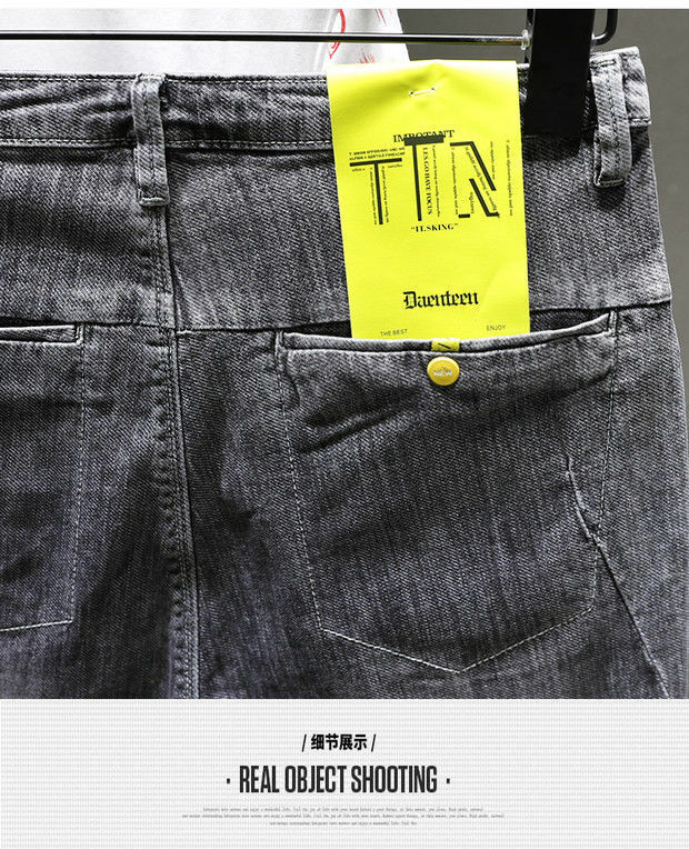 Short jeans casual coreano masculino, jeans solto de verão, design simples, jeans de namorado de cowboy, roupa de luxo