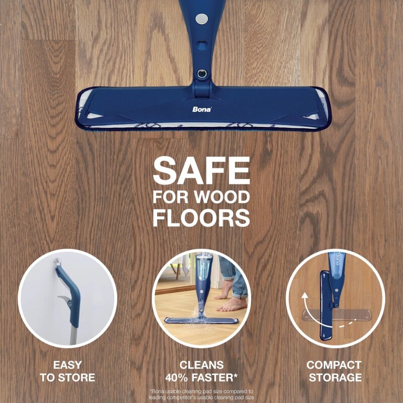 Spray Mop for Hardwood Floors, with Refillable Cartridge & Washable Microfiber Pad