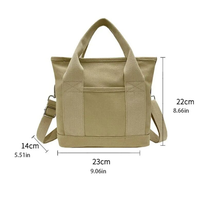 Borsa a tracolla Multi-tasca in stile giapponese borsa a tracolla in tela di grande capacità borsa per la spesa borsa da scuola per studenti