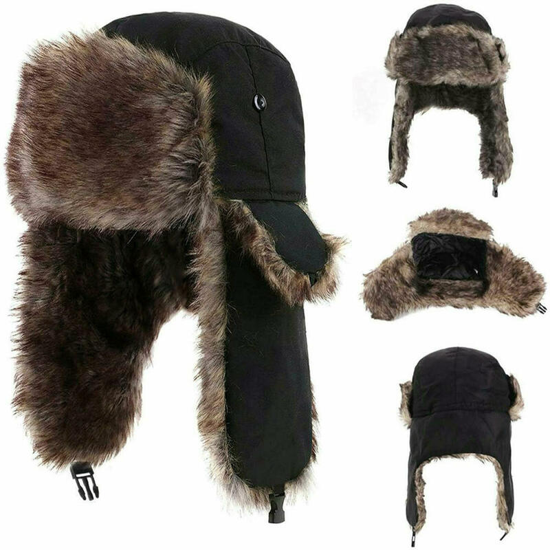 Trapper invernale da uomo Aviator Trooper paraorecchie Warm Russian Waterproof Ski Hat Bomber Cap Russian Warm Ear protector Hats