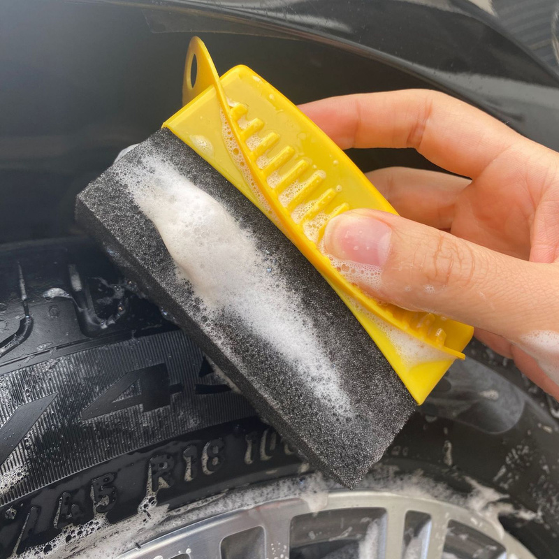 Escova de esponja de polimento da roda do pneu do carro com cobertura escovas do pneu do automóvel que enceram ferramentas de lavagem detalhe do pneu acessórios do cuidado da limpeza