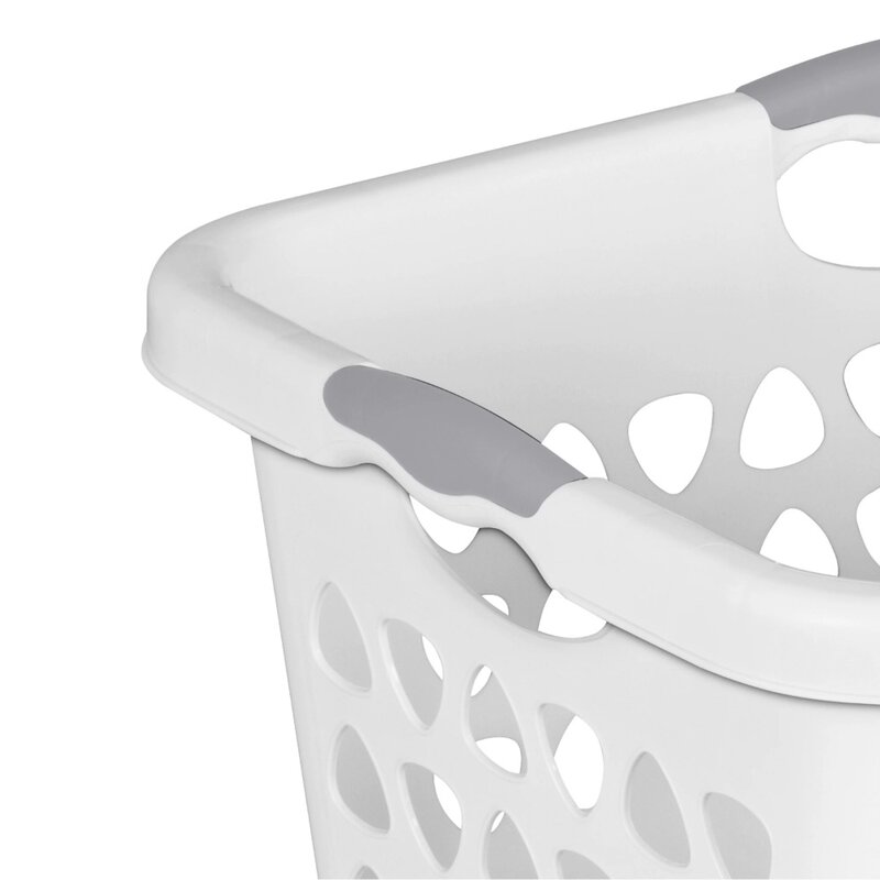 2 Bushel Ultra Laundry Basket Plastic, White, Set of 4