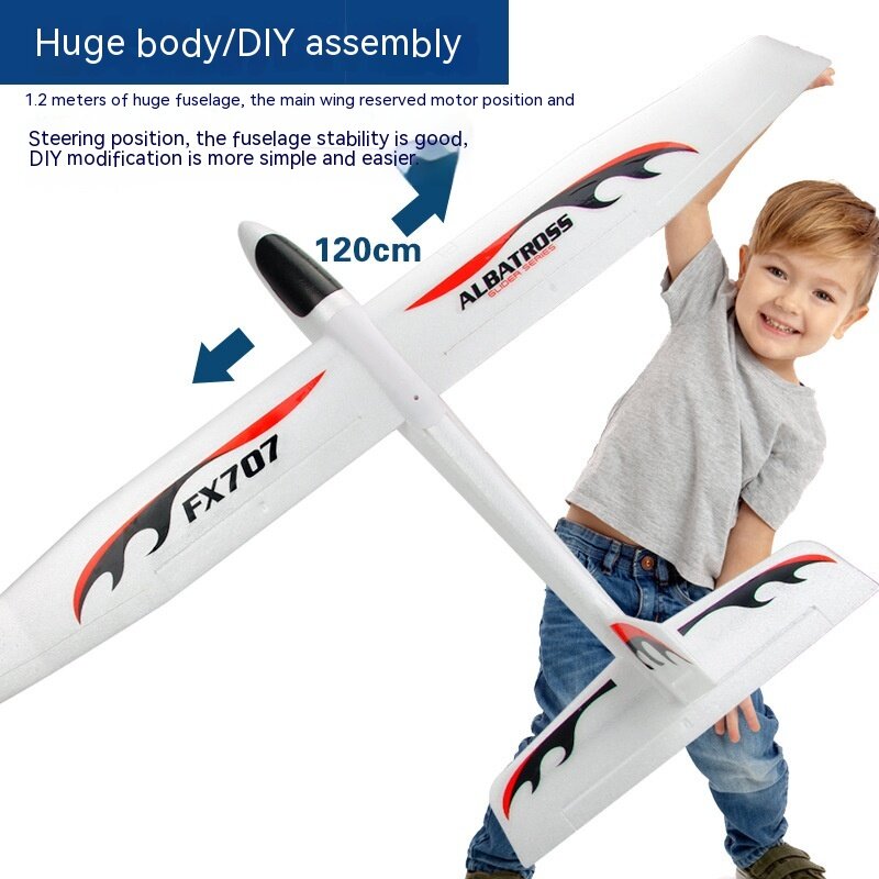 Modelo de avión Fx707s, versión agrandada, ensamblaje de gran tamaño, ala fija, espuma Epp, lanzamiento a mano, juguete
