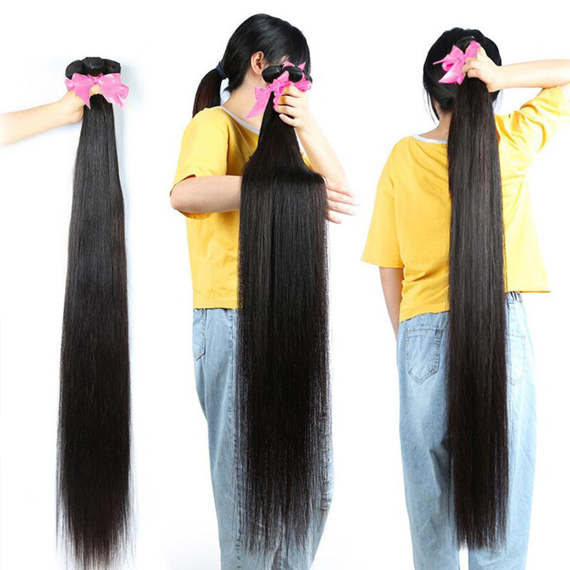 NextFace capelli peruviani 30 32 34 36 40 pollici fasci di capelli lunghi lisci capelli umani naturali tesse doppi trame fasci di capelli spessi