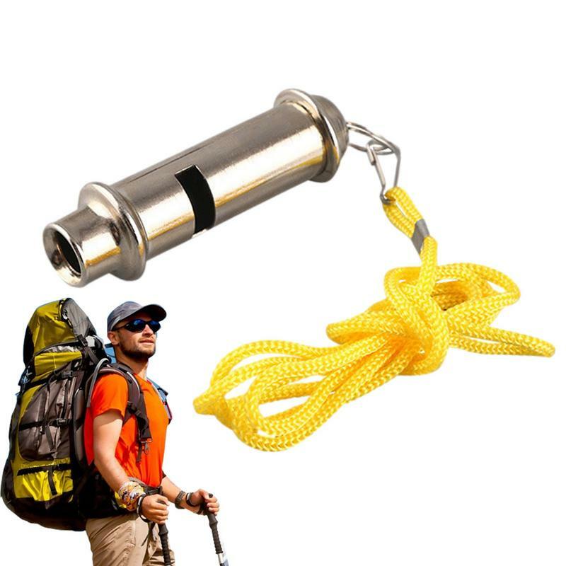 Metal Whistle Emergency Survival Safety Whistles with Lanyard Loud for Outdoor Camping Coaches Training