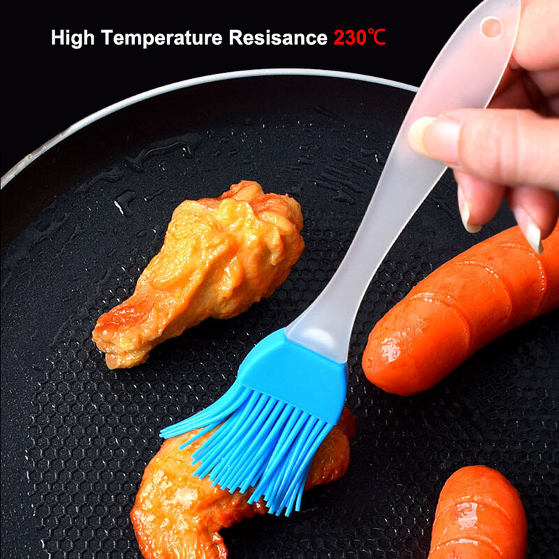 1Pcs 7 Colour Food Silicone Brush Smear Barbecue Baking Pan Bread Chef Pastry Oil Tool Household Kitchen High Temperature