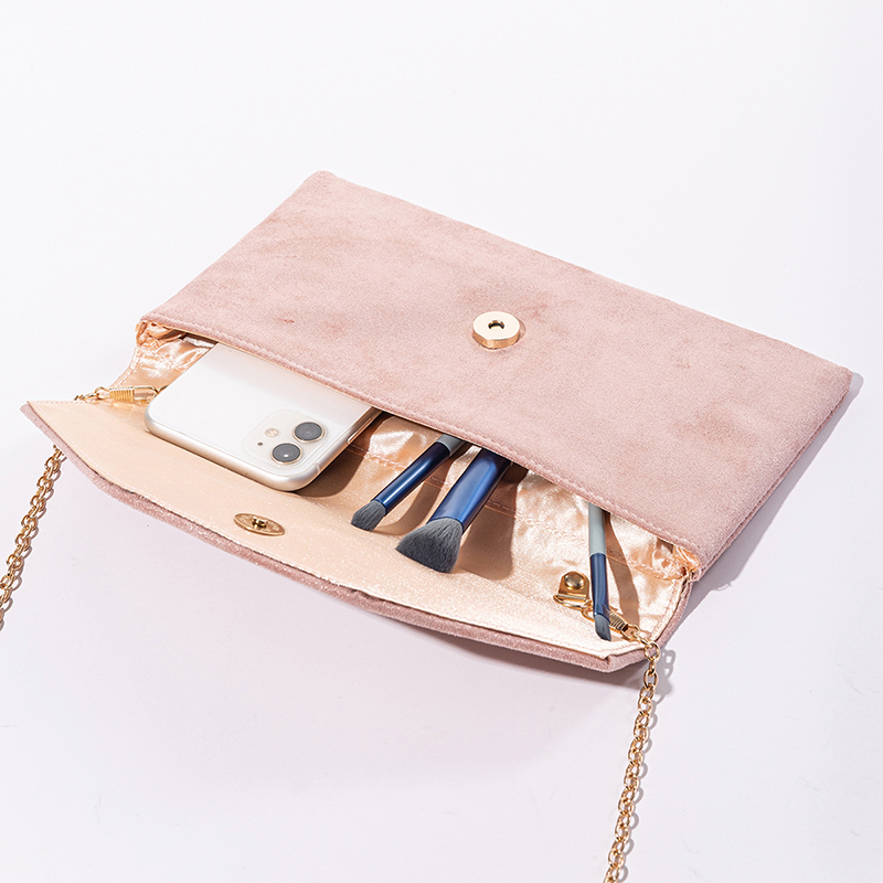 Bolsa de couro camurça rosa para mulheres, bolsas, rodas dentadas, bolsa de post, noite, simples, quadrada, bolsa de ombro, bolsa de mensagem, pacote de telefone