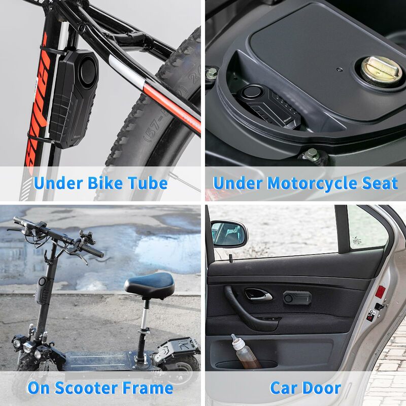 Ouspow-impermeável Alarme Motocicleta, Sem Fio, Anti Perdido, Aviso Sensor, Bike Security Protection, Controle Remoto, 113dB
