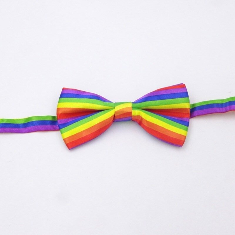 Rainbow Y Braces and Bowtie Set Adjustable Length Suspenders with Bowtie 3 Clip Braces