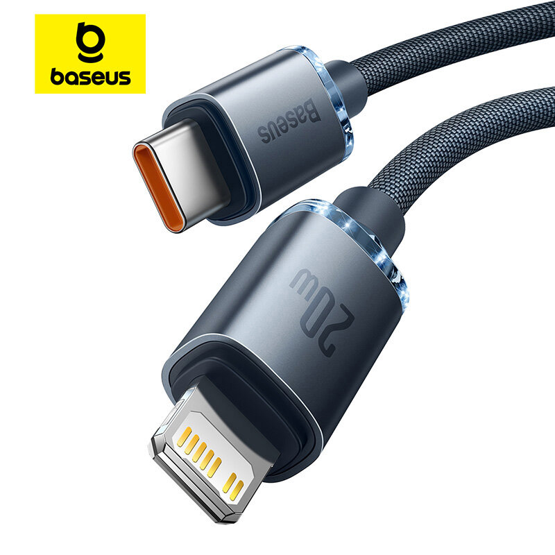 Baseus-USB Tipo C Cabo de carregamento rápido, PD 20W, cabo para iPhone 14, 13, 12 Pro, X, 8, Wire Code