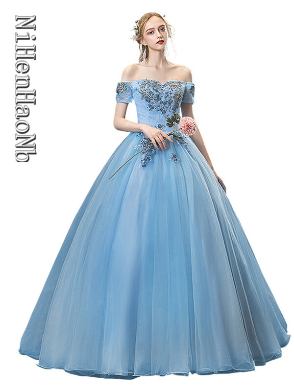Quinceanera Dresses Party Prom Off The Shoulder Ball Gown Embroidery Vintage Quinceanera Dress