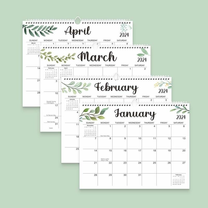 Calendario de pared de 18 meses 2024, organizador de Agenda, papelería de oficina, suministros de papelería, calendario de bobina, horario semanal