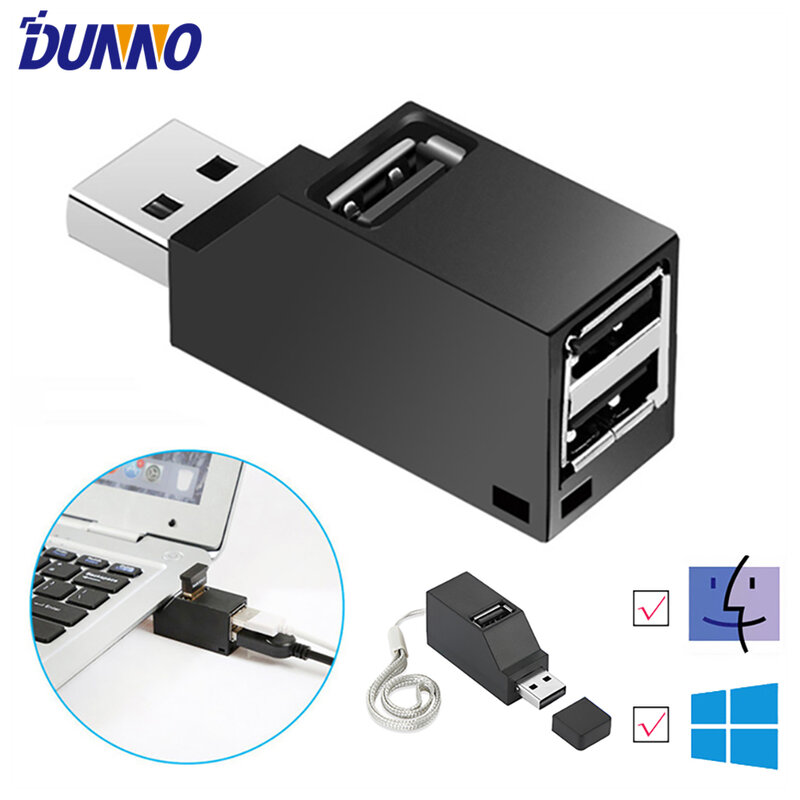 Concentrador USB 3,0 inalámbrico 3 en 1 para ordenador portátil, adaptador para PC, concentrador de carga USB 2,0, divisor de 3 puertos para Notebook, accesorios Dell y Lenovo