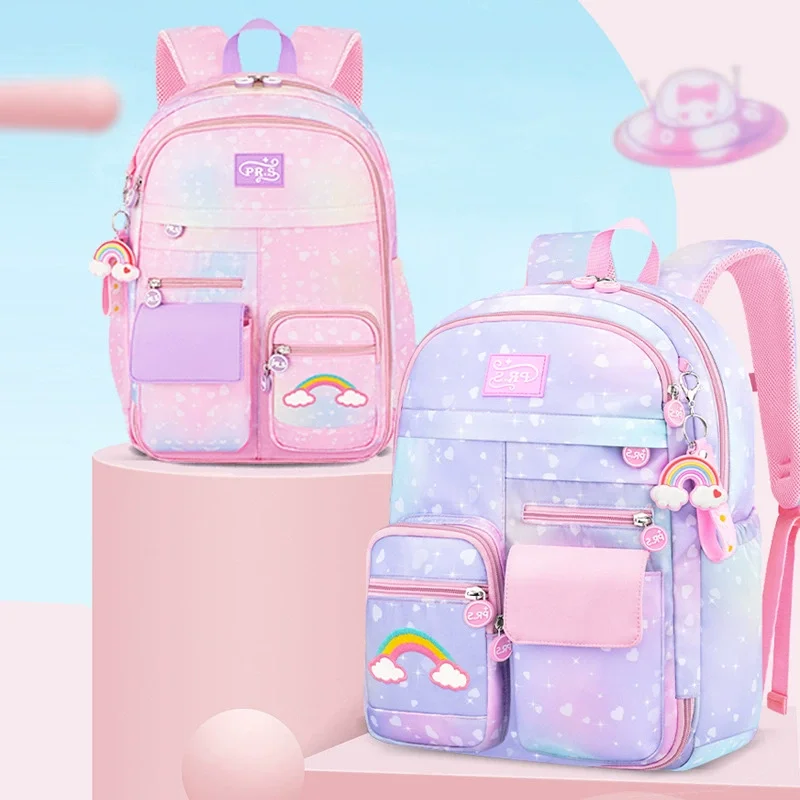 Cute School Bags for Children, Mochila Escolar Primária, Kids Book Bag, Princess Schoolbag, Satchel, Girls, 2 Tamanhos