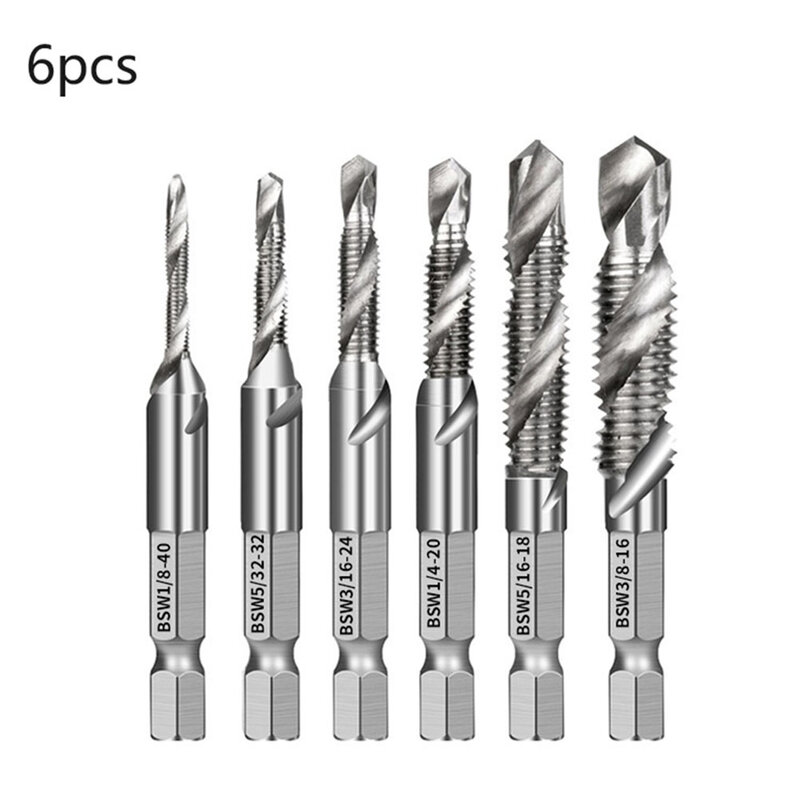 Metric Tap Tap Drill Bit 3/16-24 3/8-16 5/16-18 5/32-32 Bench Drill Easy To Operate Hand Drill Hex Shank Thread