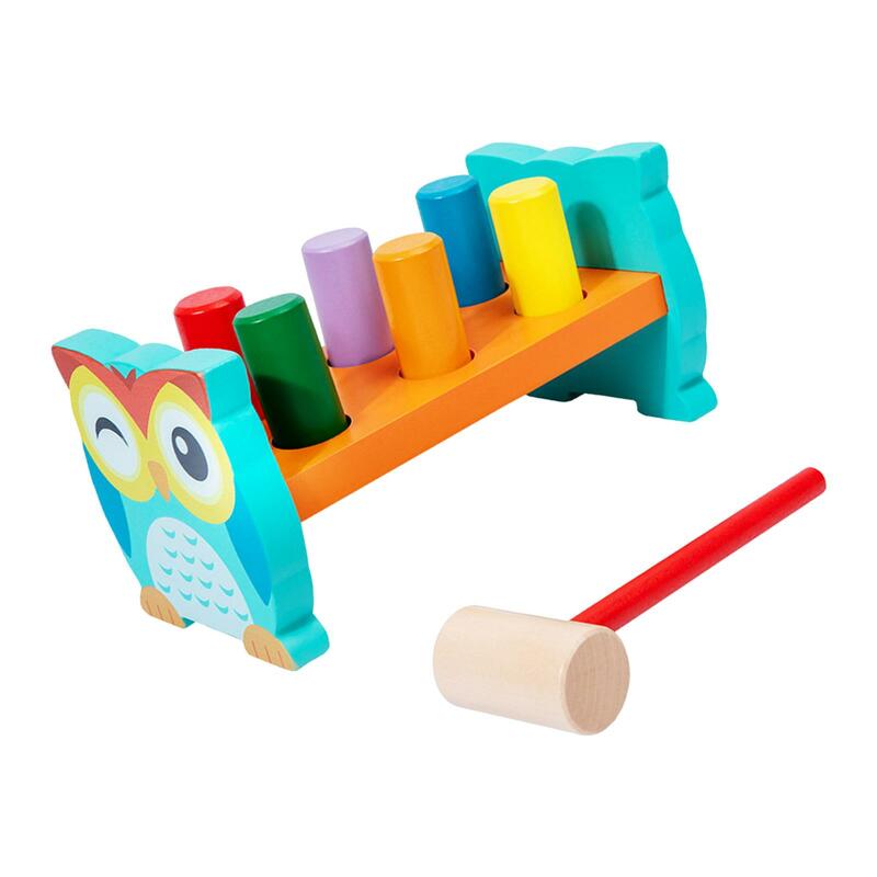 Juguetes de martillo, juguetes de madera con clavijas y Mazo, banco para golpear, juguetes de madera, banco para golpear para niños, niños pequeños