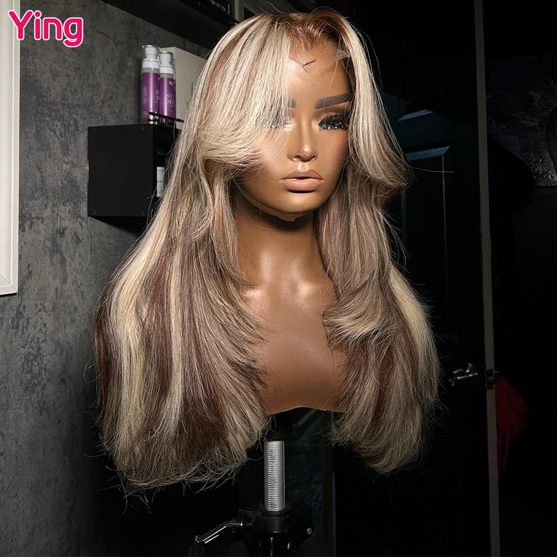 Ying Body Wave Highlight Ash Blobde 13x4 Lace Front Human Hair Wigs Brazilian Remy 613 Wig 13x6 Lace Frontal Wig PrePlucked