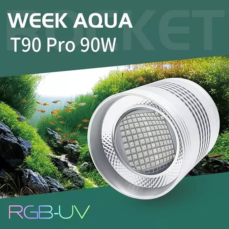 สัปดาห์ AQUA T90 PRO APP Aquarium LED Light Dimmable สเปกตรัมเต็มรูปแบบจับเวลาน้ำจืดพืชแสง Luces Para Pecera