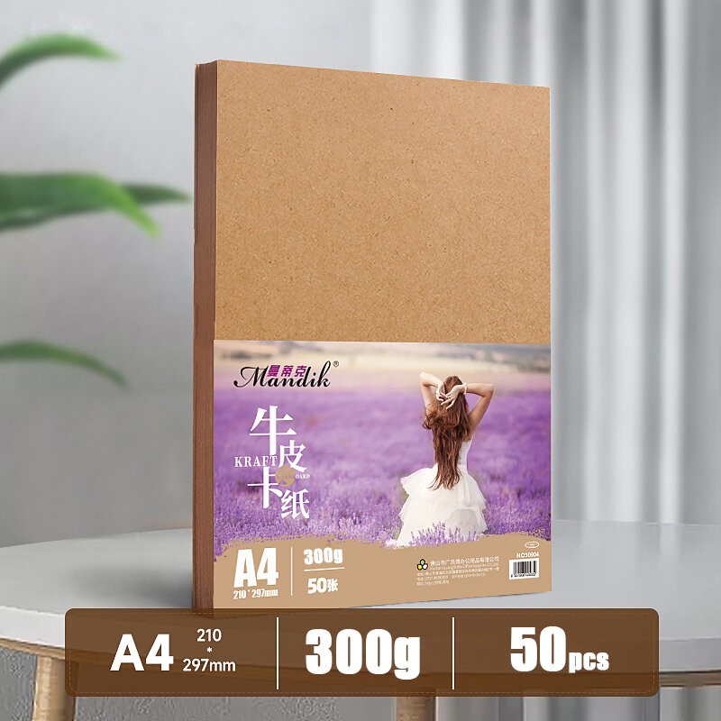 Hoge Kwaliteit A4 Kraftpapier 300G Bruine Kleur Dik Karton