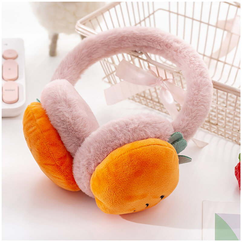 Soft Ear Warmers for Women Children Comfortable Plush Fleece Pineapple Earmuffs for Father Mother Birthday Gifts