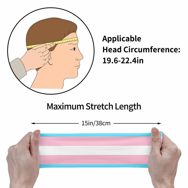 Headband Transgender Flag Headwrap Hairband for Tennis Gym Fitness Headwear Hair Accessories