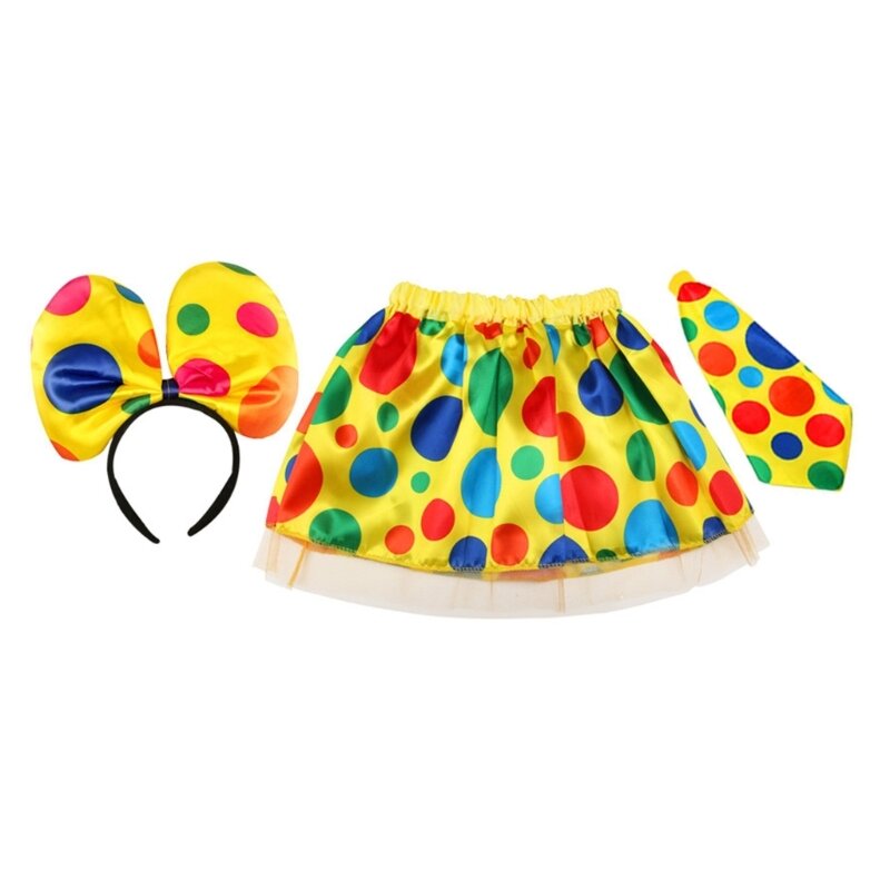 1/3 pezzi set costume da clown costume da circo costume Halloween accessori cosplay per bambini ragazze