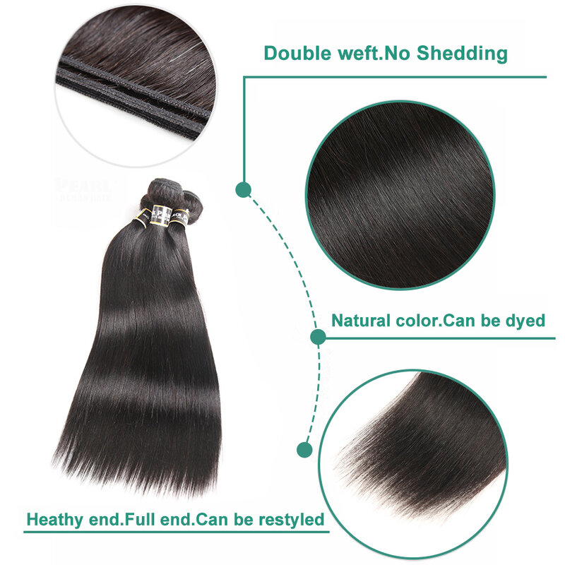Pacotes de cabelo humano reto brasileiro Deal, 100% extensões de cabelo virgem não processadas, Weave barato, 30 ", Deal