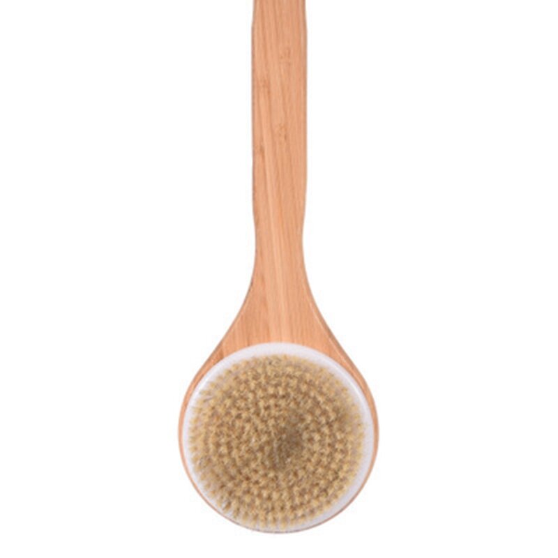 Best Bath Dry Body Brush -Natural Boar Bristles Shower Back Scrubber With Long Handle For Cellulite, Exfoliation, Detox