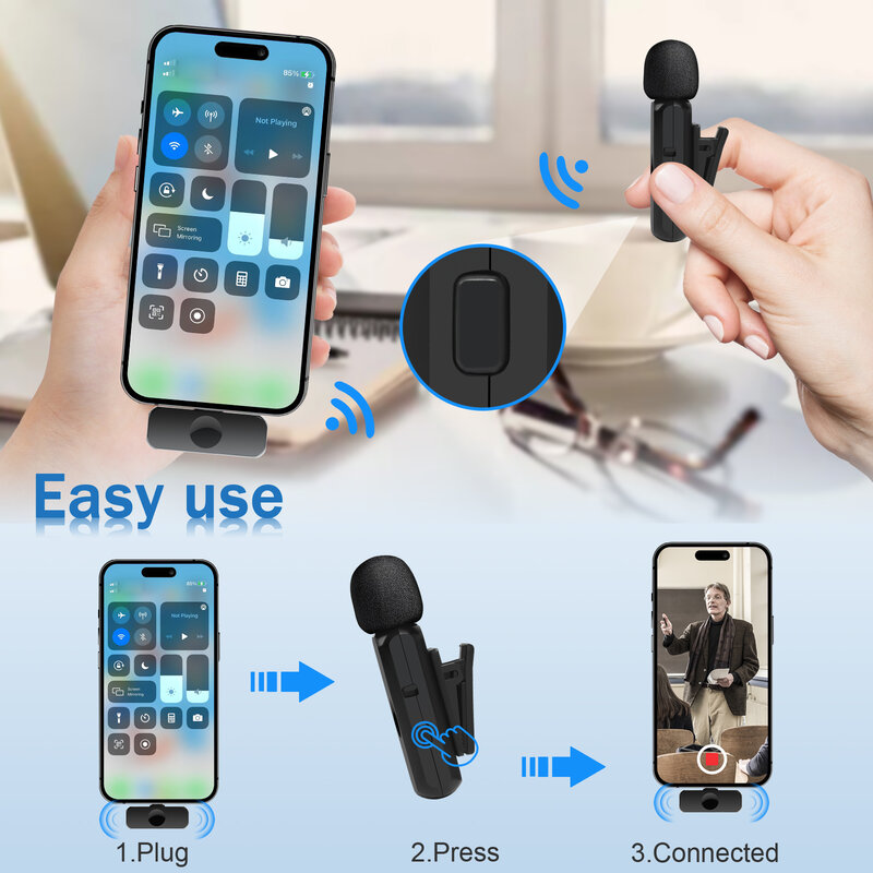 Vandlion K2 Wireless Lavalier Microphone Studio Gaming for iPhone Type-C Professional Mic Live Broadcast Mobile Phone