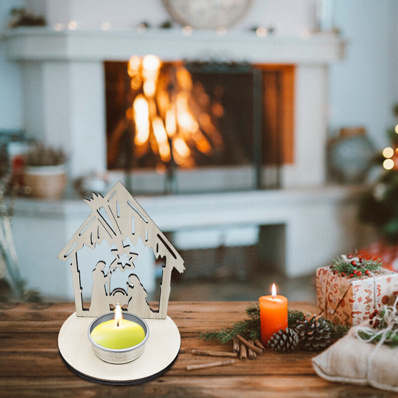 عيد الميلاد يسوع مجيء قلادة خشبية الشمعدان منزل شكل شجرة المهد الحلي ل عطلة مهرجان زينة