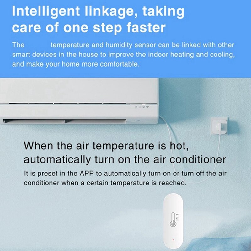 2X Tuya Wifi Temperature Humidity Sensor Smart Home Meter Indoor Hygrometer Thermometer Smart Life App Control