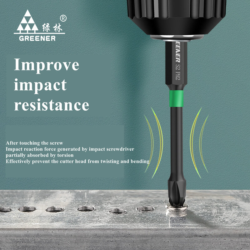 Magnetic impact resistant screwdriver head cross high hardness anti slip PH2 screwdriver head set 25mm, 50mm, 65mm, 70mm, 90mm
