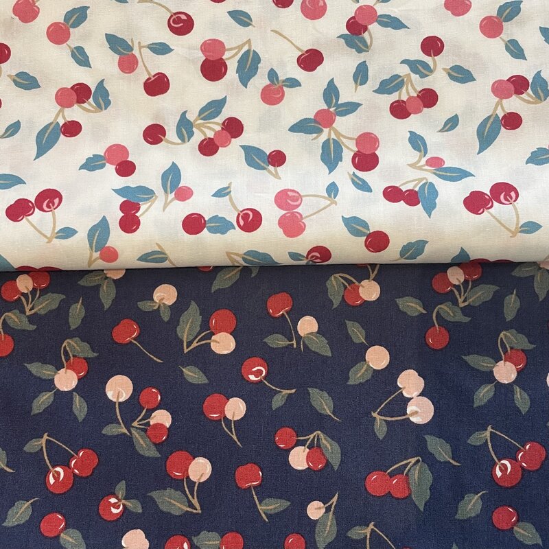 Little cherry Floral 100% katun Poplin 40S desain asli kain cetak Digital untuk jahit kain gaun rok desainer anak