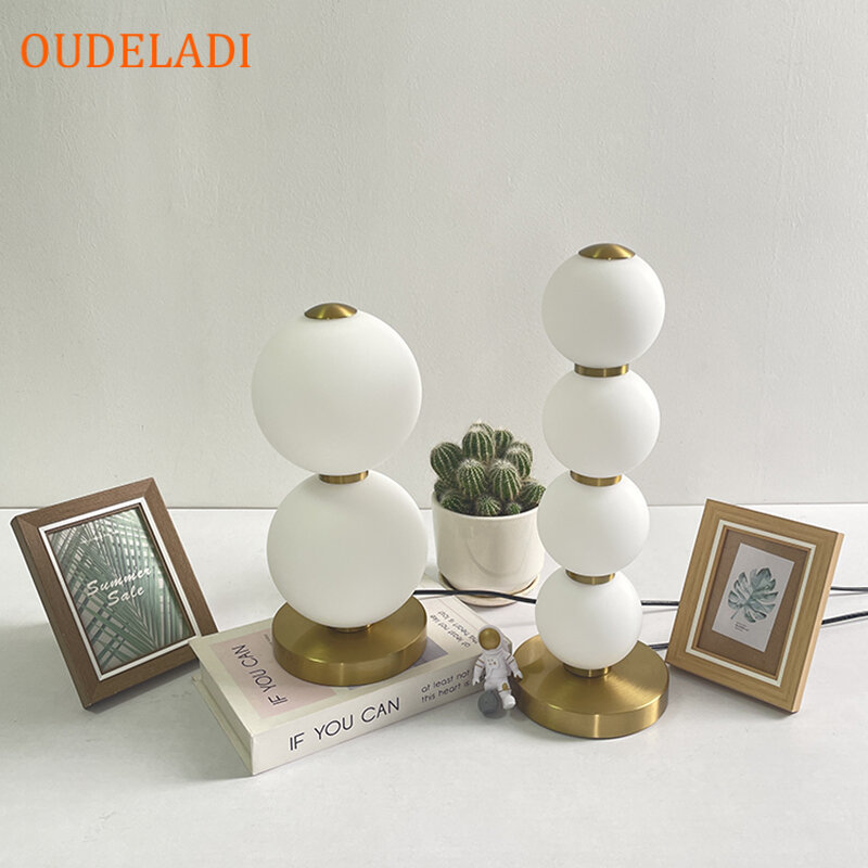 New Designer Glass Table Lamps Modern Living Room Bedroom Study LED Lighting Home Decor Bedside Desk lamp