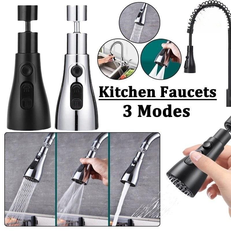 Kitchen Faucet Aerator 3 Modes Splash-Proof Bubbler Replaceable Water Tap Sink Mixer Tap Sprayer Head Filtered Water Tap