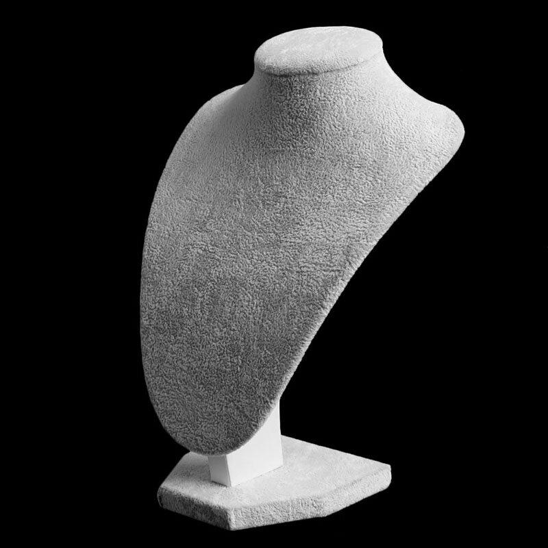 Aksamitny naszyjnik na popiersie 3D biżuteria łańcuszek organizator Model manekina stojak wystawowy uchwyt na naszyjnik uchwyt