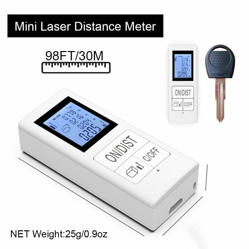 Mini medidor de distancia láser Digital recargable, herramienta de medición para uso doméstico de 98 pies/30M, telémetro de 0,03-30m